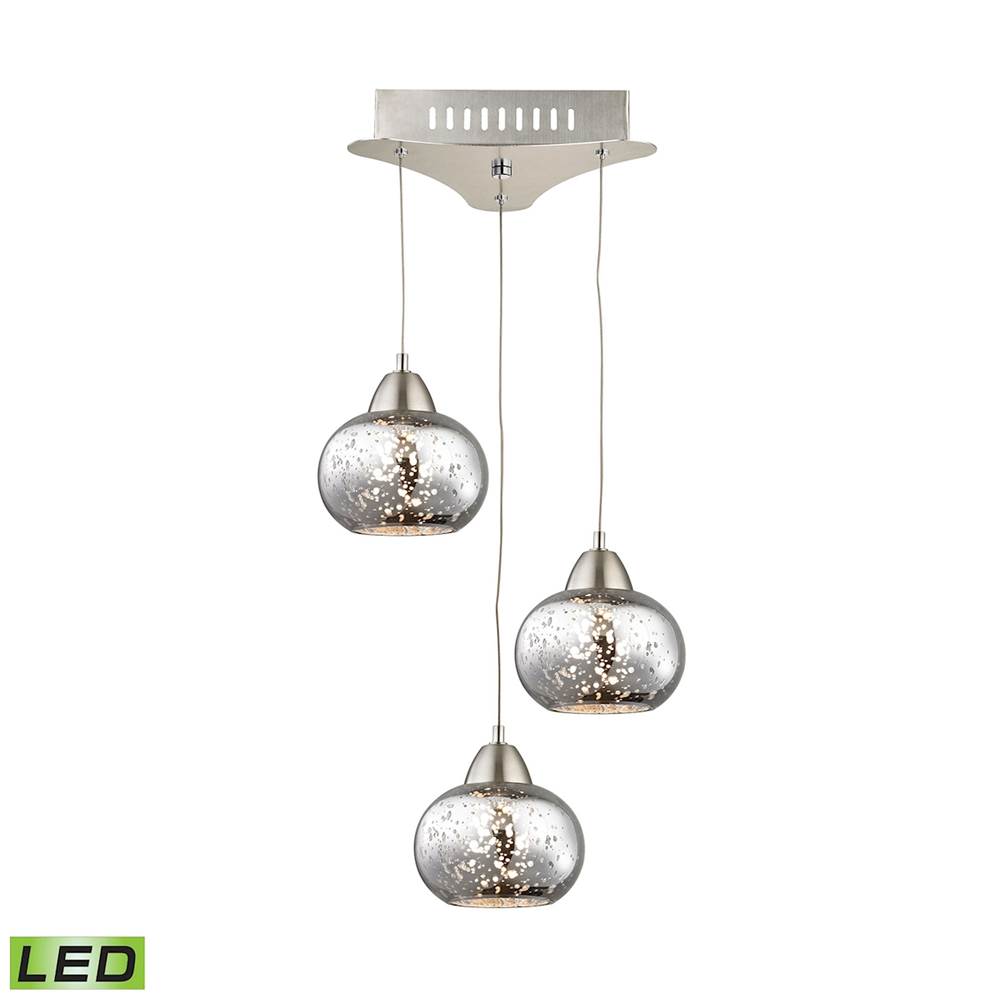 Elk Lighting Ciotola Single LED Pendant Complete with Mercury Glass Shade and Holder