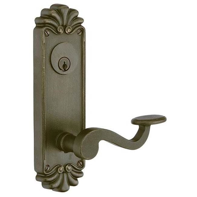 Emtek Passage Single Keyed, Sideplate Locksets No.16 3-5/8'' Center to Center Keyed, Bronze Octagon Knob, MB