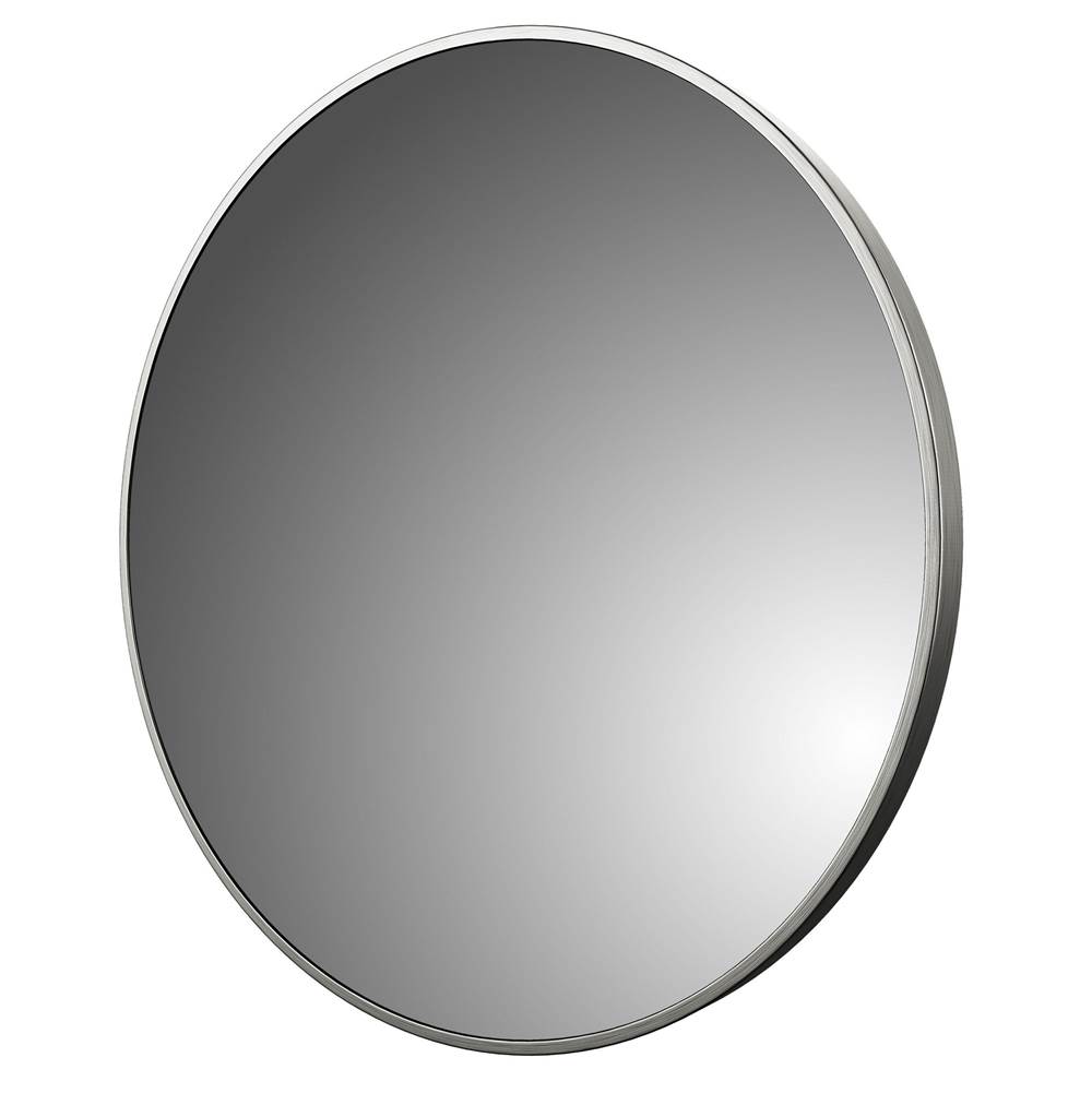 CRAFT + MAIN 32'' Round Wall Mirror, Brushed Nickel
