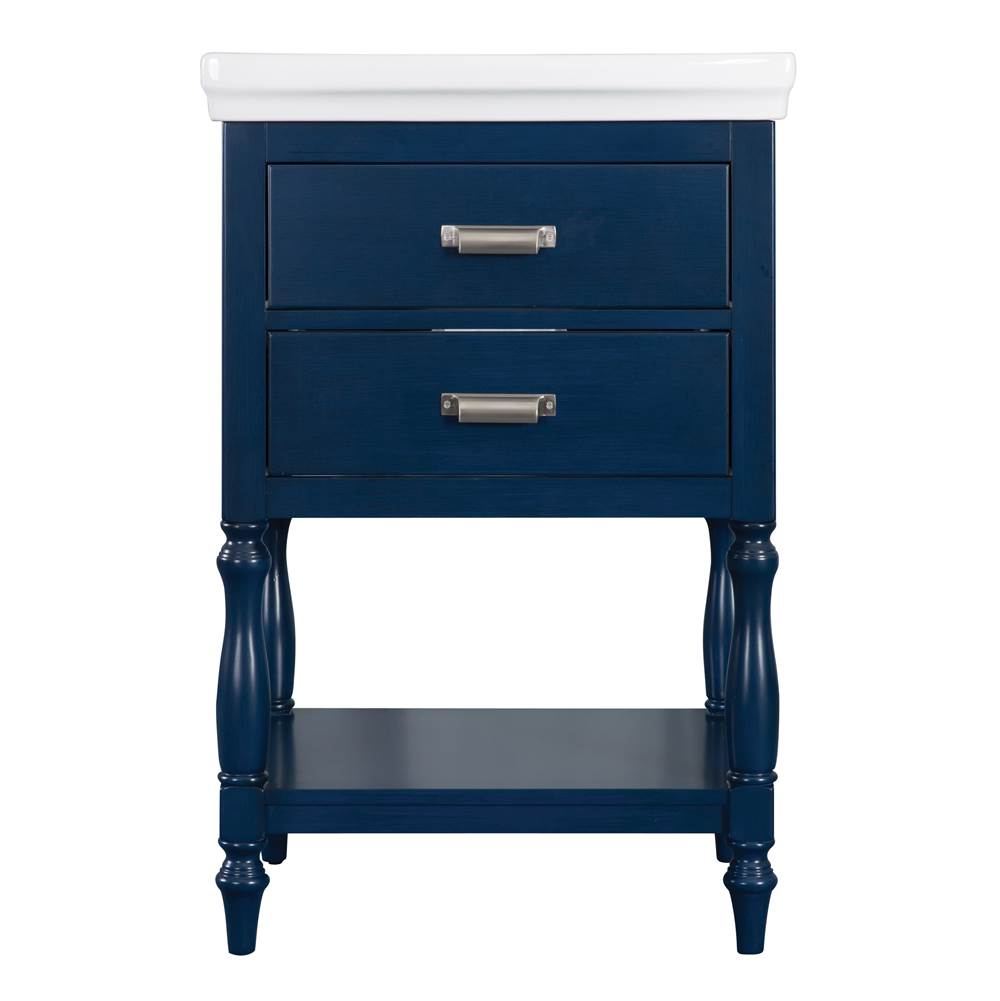 CRAFT + MAIN Cherie 24'' Vanity Combo with White VC Sink, Royal Blue