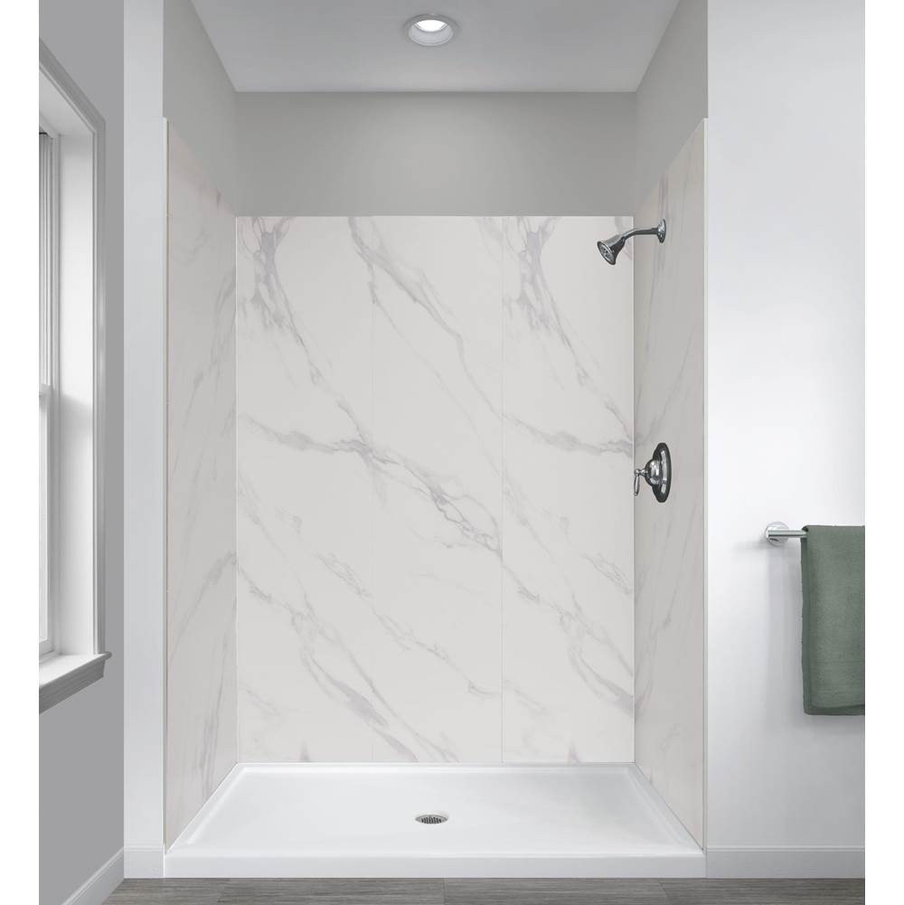 CRAFT + MAIN 48'' X 34'' X 78'' Shower Wall Kit, Carrara White