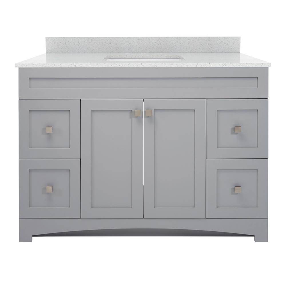 CRAFT + MAIN Monterrey 49'' Cool Grey Vanity with Silver Crystal White Engineered Stone Top