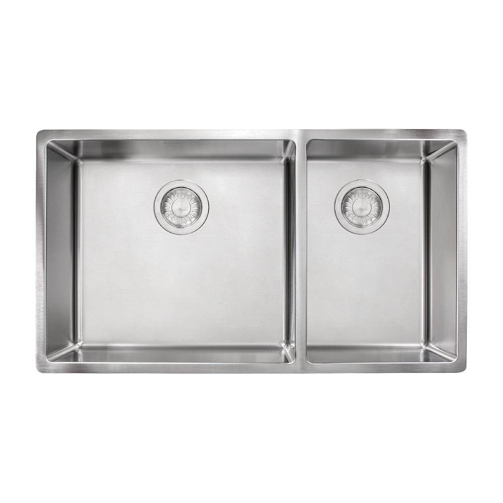 Franke Franke Cube 31.5-in. x 17.7-in. 18 Gauge Stainless Steel Undermount Double Bowl Kitchen Sink - CUX160