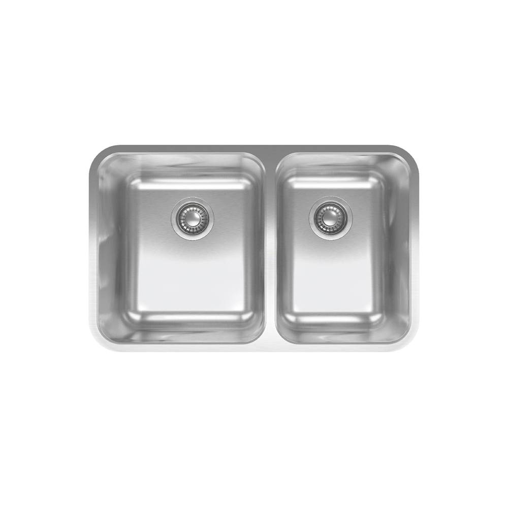 Franke Franke Grande 29.88-in. x 18.7-in. 18 Gauge Stainless Steel Undermount Double Bowl Kitchen Sink - GDX16028RH