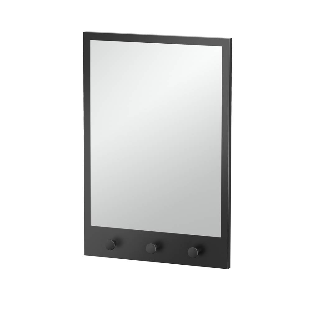 Gatco Wall Mirror, 3-Hooks, 29''X20'',Matte Blk