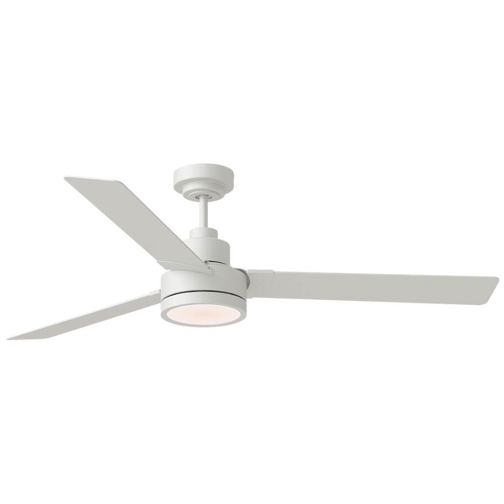 Generation Lighting Jovie 58'' Indoor/Outdoor Integrated LED Matte White Ceiling Fan with Light Kit, Handheld / Wall Mountable Remote Control and Reversible Motor