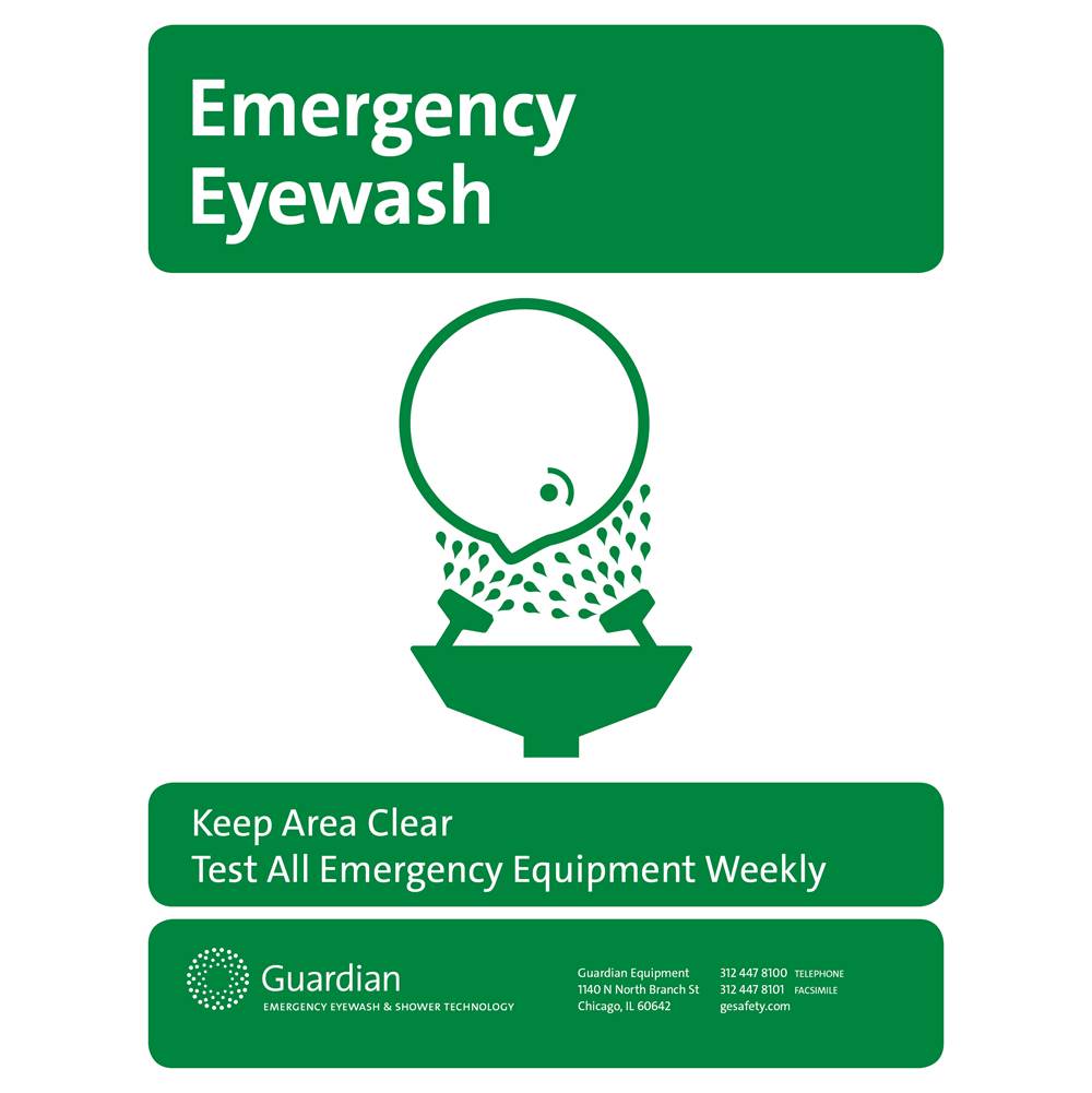 Guardian Equipment Emergency Eyewash Sign