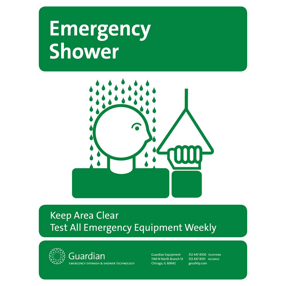 Guardian Equipment Emergency Shower Sign