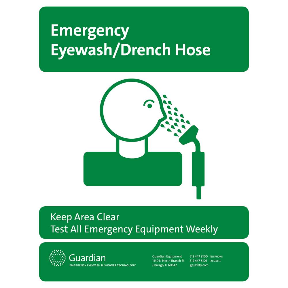 Guardian Equipment Emergency Eye Wash-Drench Hose Sign