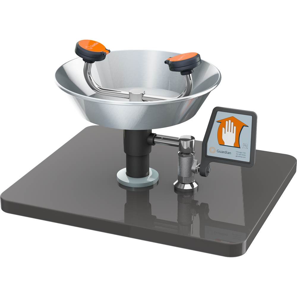Guardian Equipment Eye-Face Wash, Deck Mounted, Stainless Steel Bowl