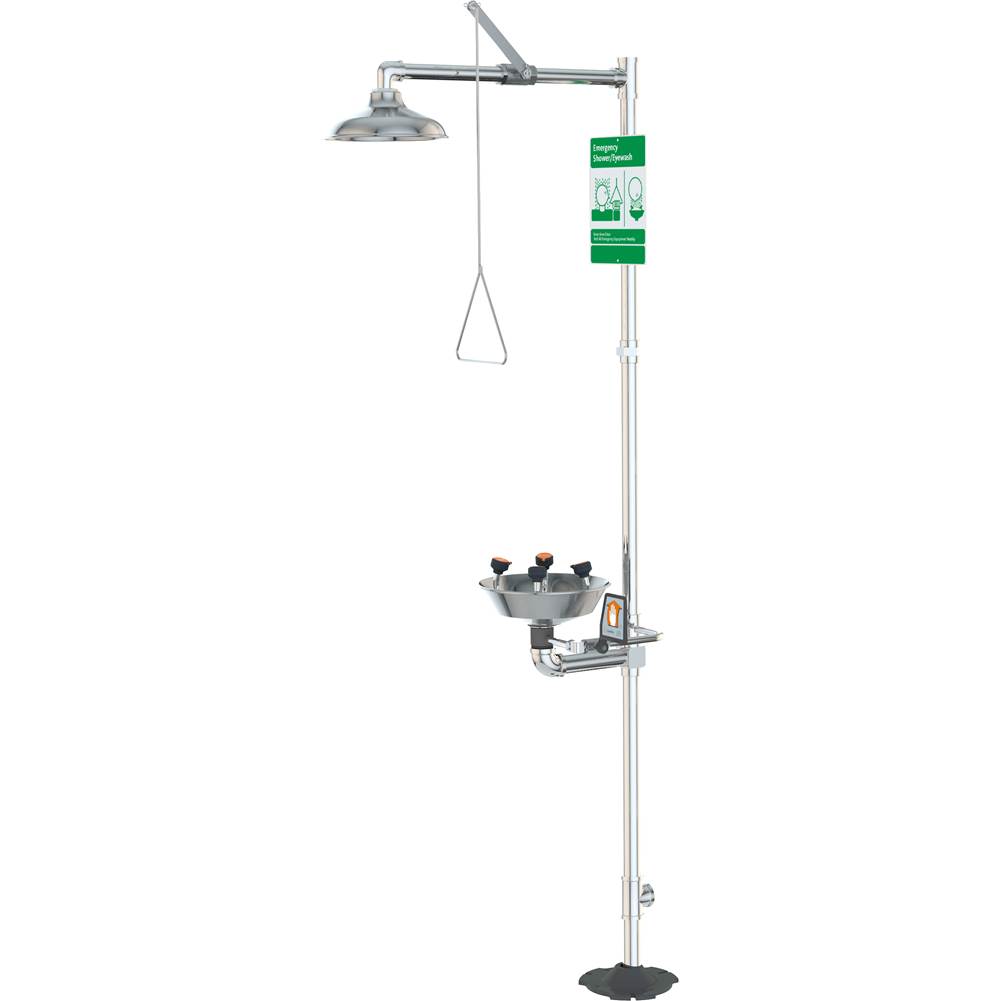Guardian Equipment Safety Station with WideArea Eye-Face Wash, Polished Chrome Construction