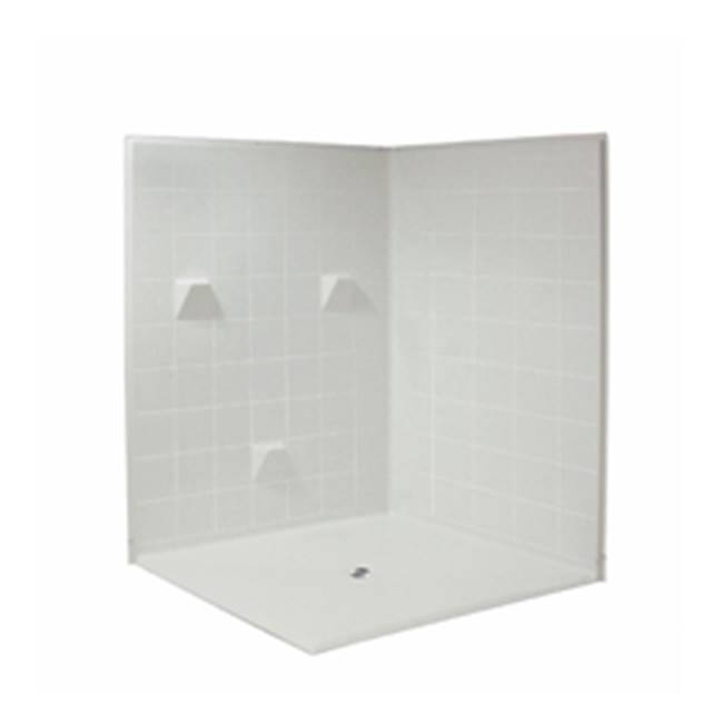 Hamilton Bathware Corner AcrylX 61 x 61 x 78 Shower in Biscuit MP 6060 BF DE 3P 1.25 C