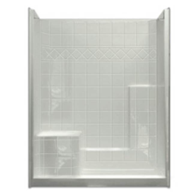 Hamilton Bathware Alcove AcrylX 33 x 60 x 77 Shower in Rabbit Granite M6032SH1STile