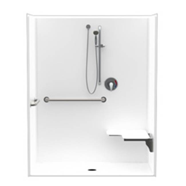 Hamilton Bathware Alcove AcrylX 32 x 62 x 78 Shower in Almond Granite G6233IBS-F