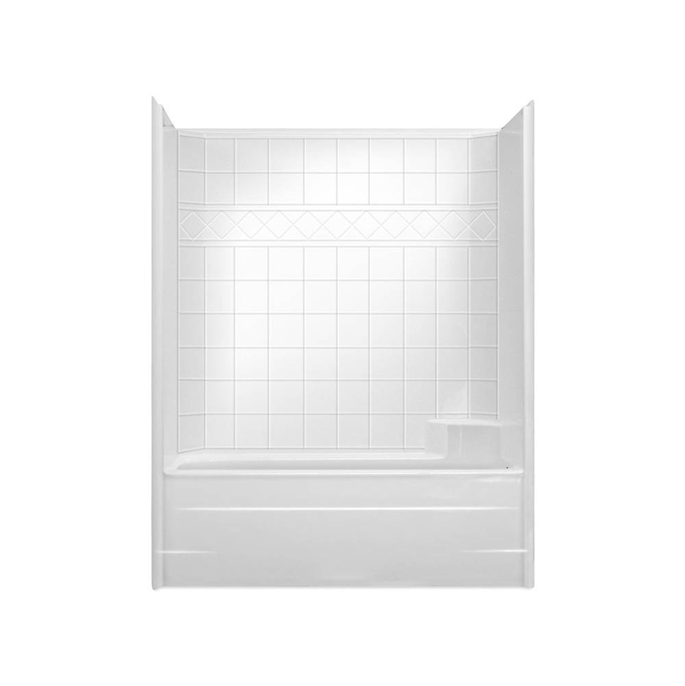 Hamilton Bathware Alcove AcrylX 33 x 60 x 77 Tub Shower in White M6032TSTile