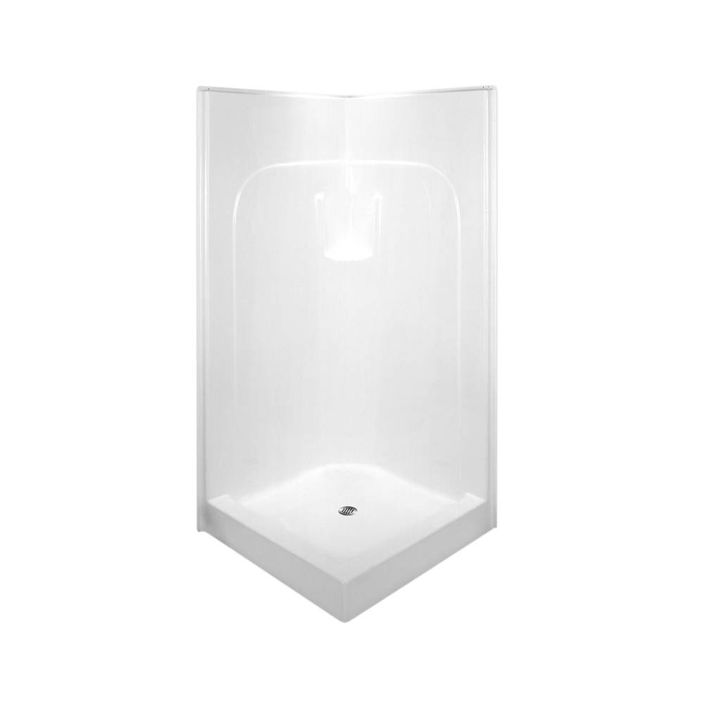 Hamilton Bathware Corner AcrylX 37 x 37 x 77 Shower in Almond G3677NA