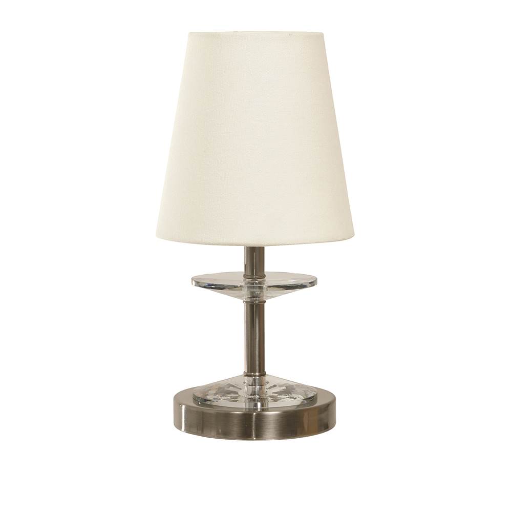 House Of Troy Bryson Mini Crystal Disk Satin Nickel Accent Lamp