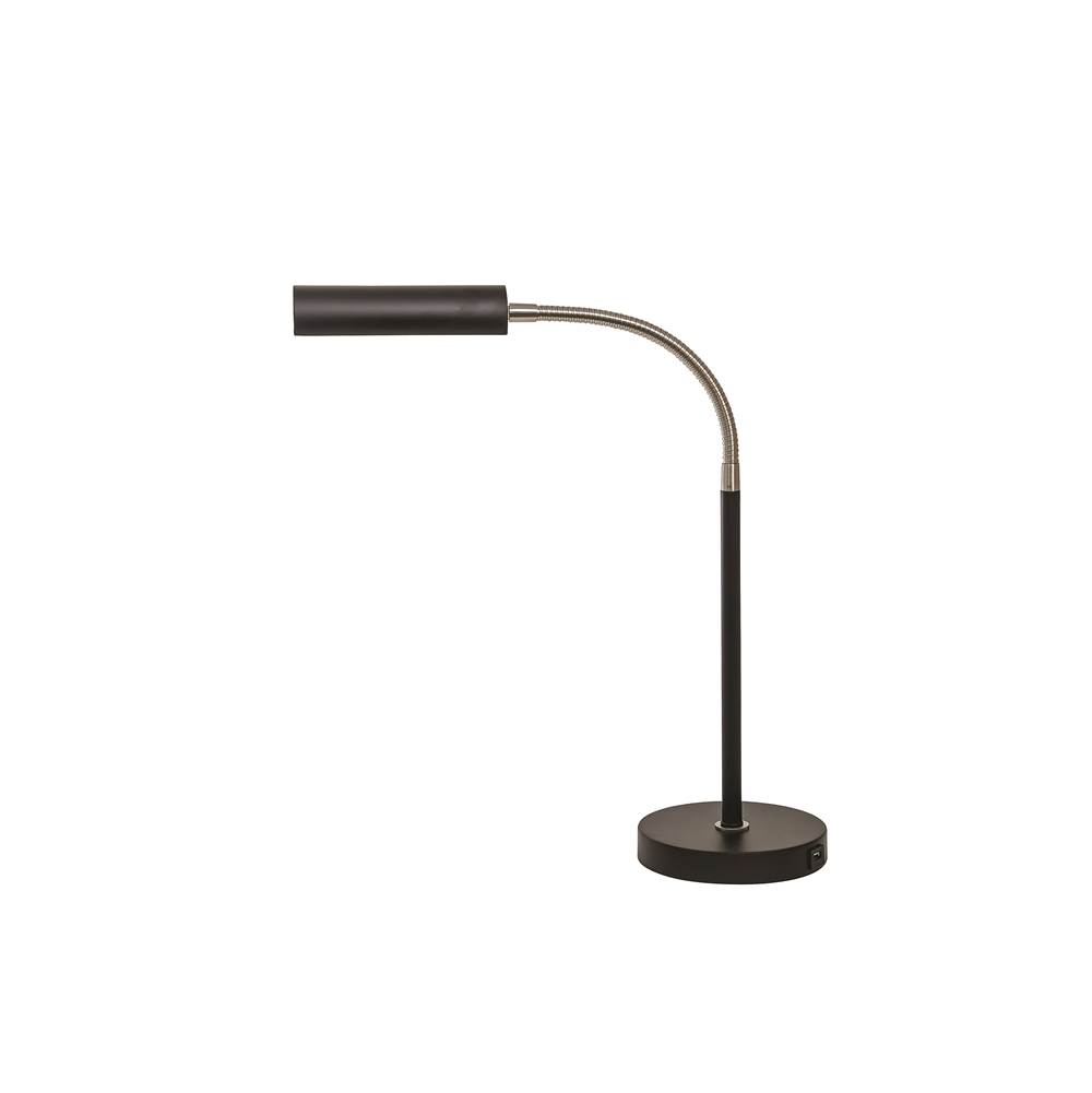 House Of Troy Fusion Flex Task Table Lamp Black/Satin Nickel With Usb Port