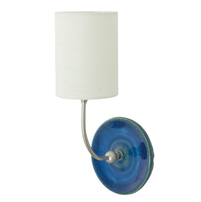 House Of Troy Scatchard Wall Lamp in SN and Blue Gloss