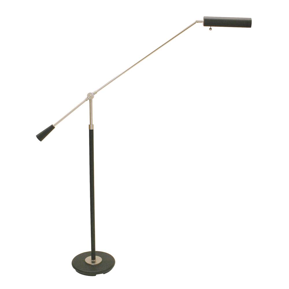 House Of Troy Grand Piano Counter Balance Floor Lamp in Black with Satin Nickel Accents