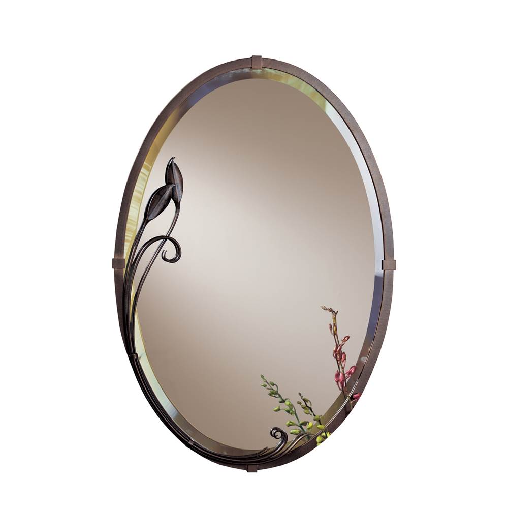 Hubbardton Forge Beveled Oval Mirror with Leaf, 710014-10