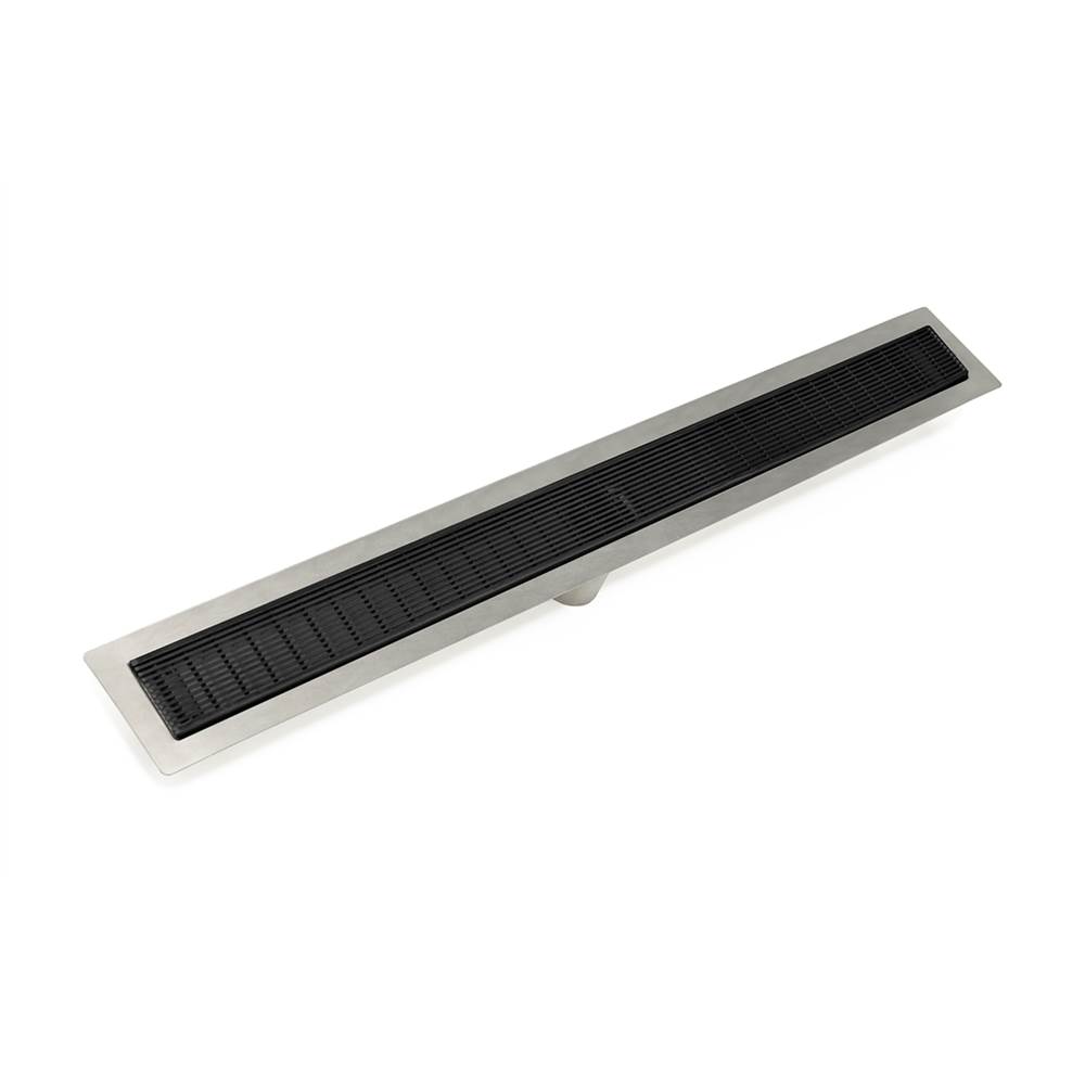 Infinity Drain 42'' FF Series Complete Kit with 2 1/2'' Wedge Wire Grate in Matte Black