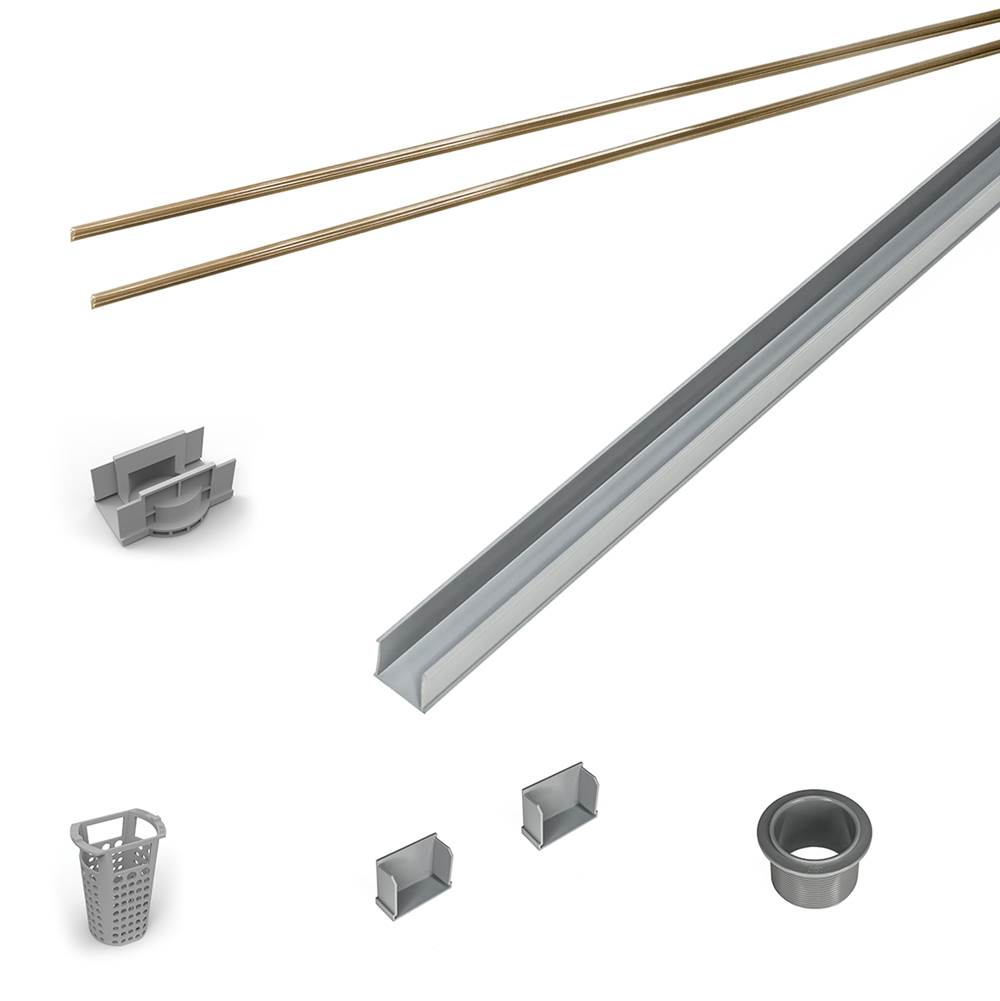 Infinity Drain 48'' Rough Only Kit for S-AG 38 and S-DG 38 series. Includes PVC Components and Channel Trim