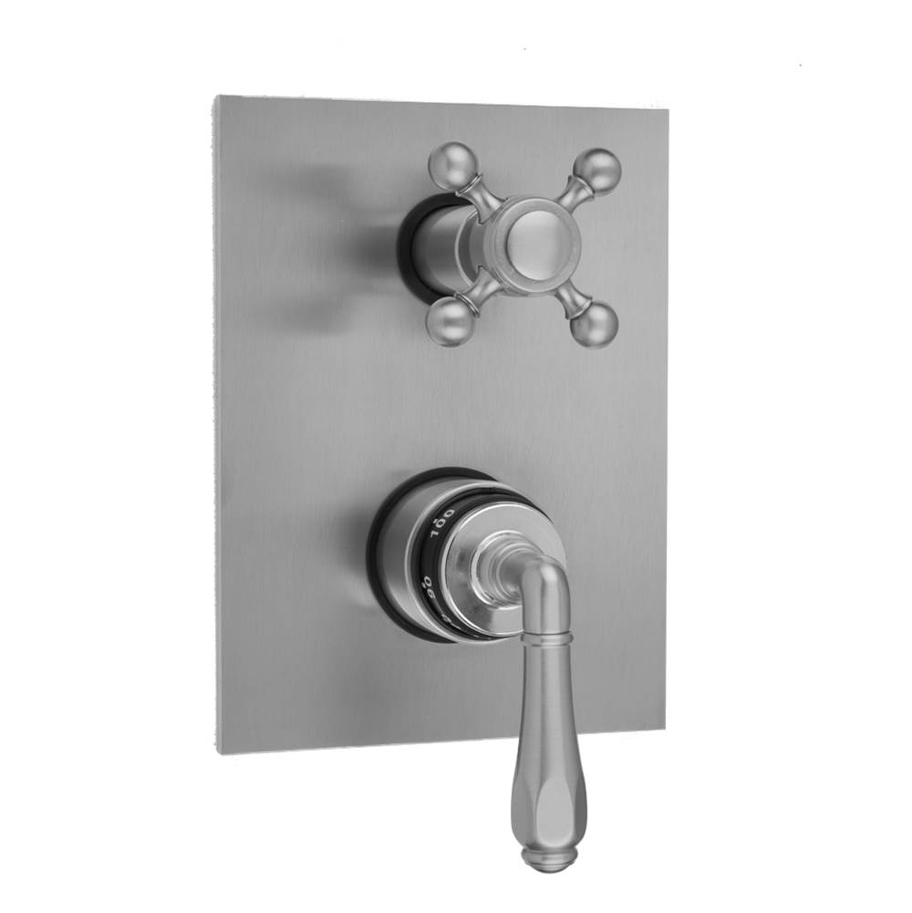 Jaclo Rectangle Plate with Smooth Lever Thermostatic Valve with Ball Cross Built-in 2-Way Or 3-Way Diverter/Volume Controls (J-TH34-686 / J-TH34-687 / J-TH34-688 / J-TH34-689)