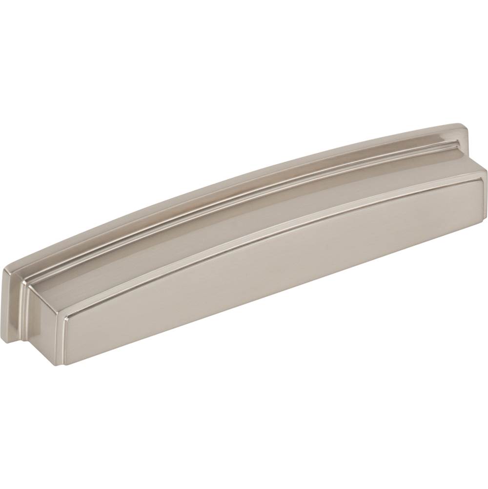 Jeffrey Alexander 160 mm Center Satin Nickel Square-to-Center Square Renzo Cabinet Cup Pull