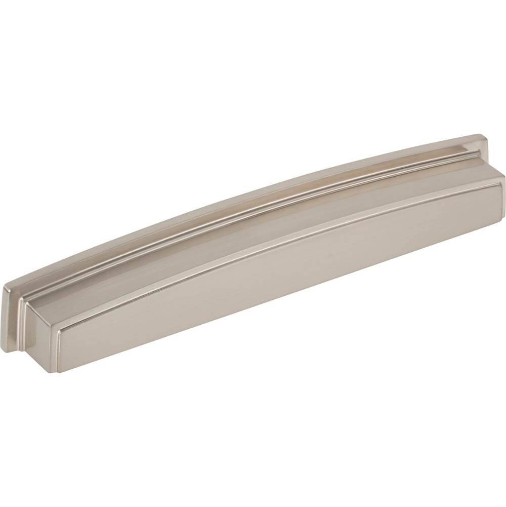 Jeffrey Alexander 192 mm Center Satin Nickel Square-to-Center Square Renzo Cabinet Cup Pull
