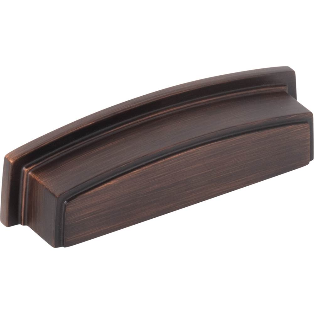 Jeffrey Alexander 96 mm Center Brushed Oil Rubbed Bronze Square-to-Center Square Renzo Cabinet Cup Pull