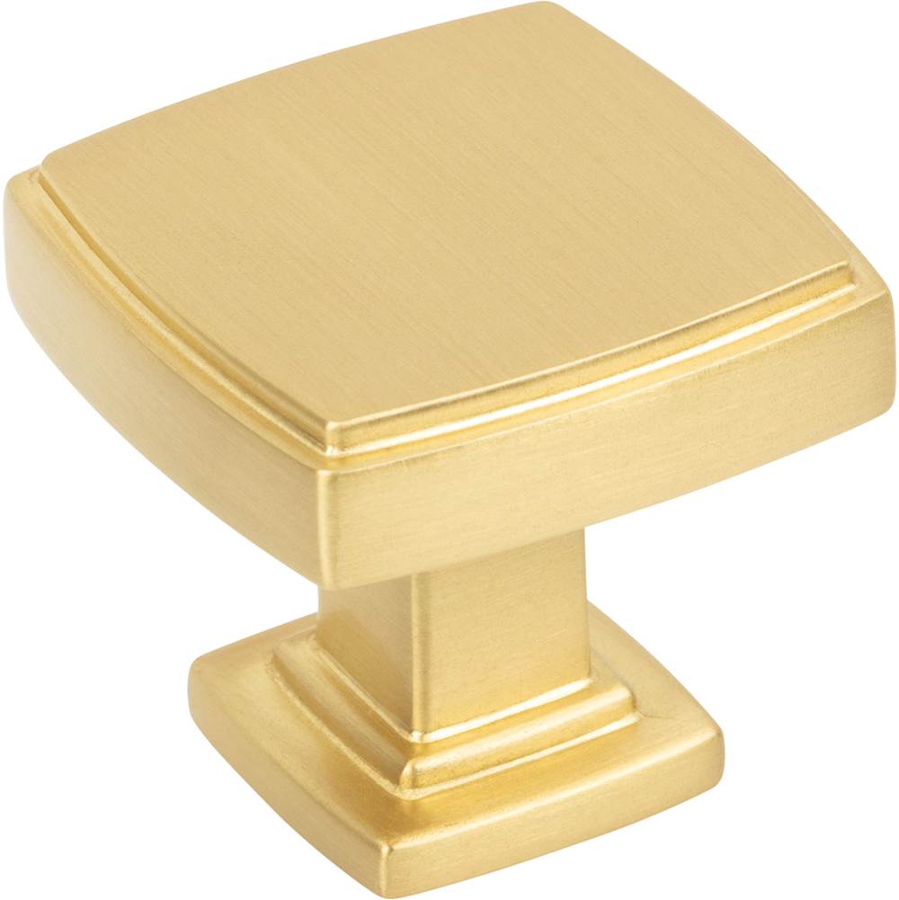 Jeffrey Alexander 1-1/4'' Overall Length Brushed Gold Square Renzo Cabinet Knob