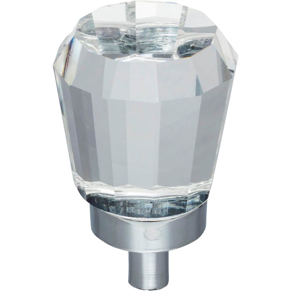 Jeffrey Alexander 1'' Overall Length Polished Chrome Faceted Glass Harlow Cabinet Knob