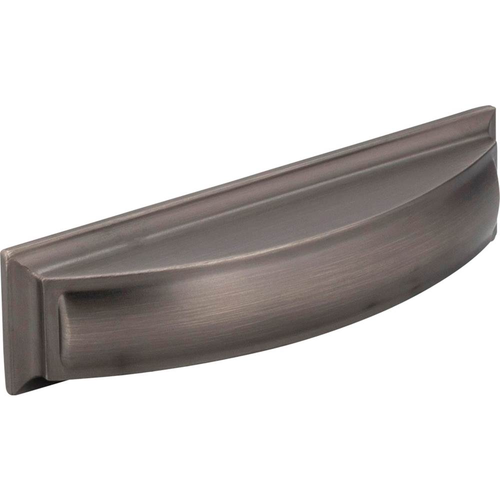 Jeffrey Alexander 96 mm Center-to-Center Brushed Pewter Square Annadale Cabinet Cup Pull