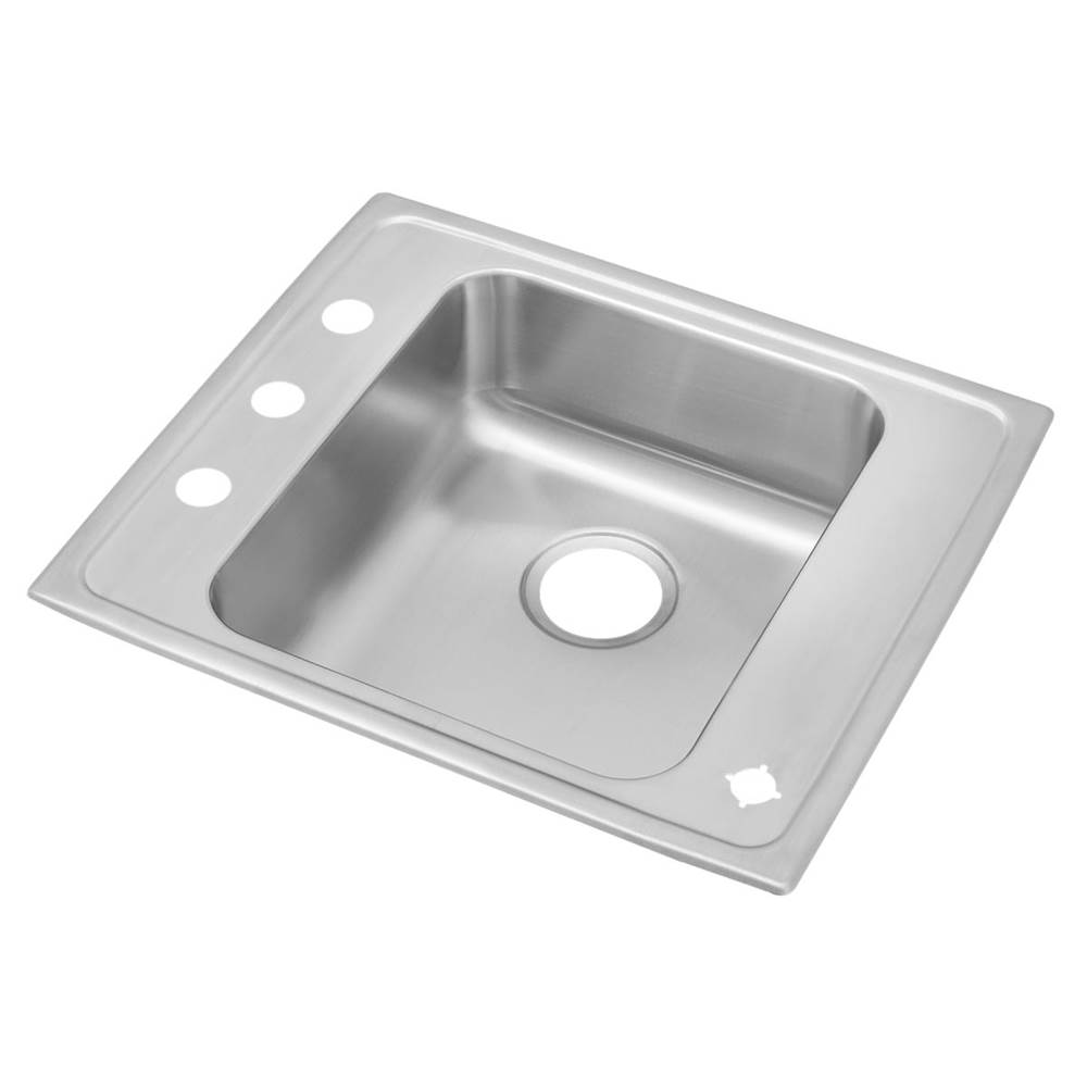 Just Manufacturing Stainless Steel 19-1/2'' x 25'' x 6-1/2'' 1L-Hole Single Bowl Drop-in Classroom ADA Sink w/L and R Faucet Decks