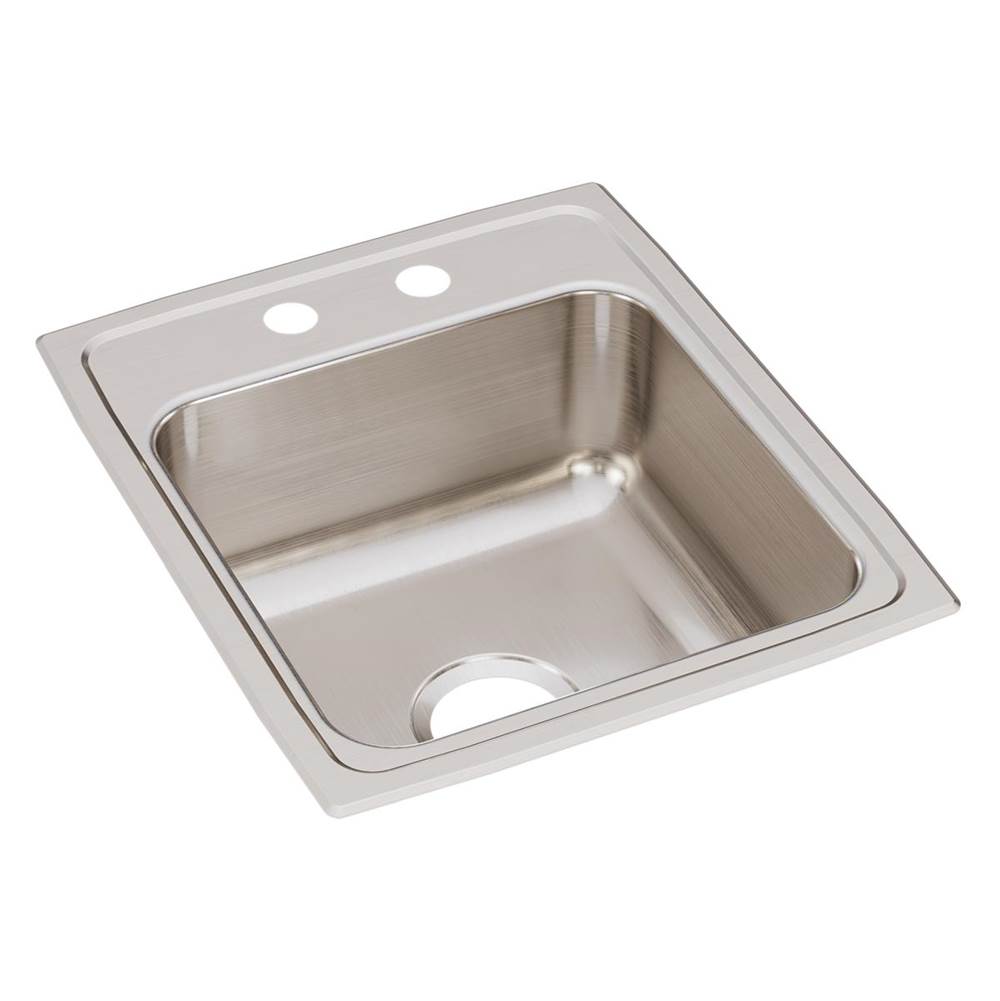 Just Manufacturing Stainless Steel 17'' x 20'' x 7-5/8'' 2-Hole Single Bowl Drop-in Sink
