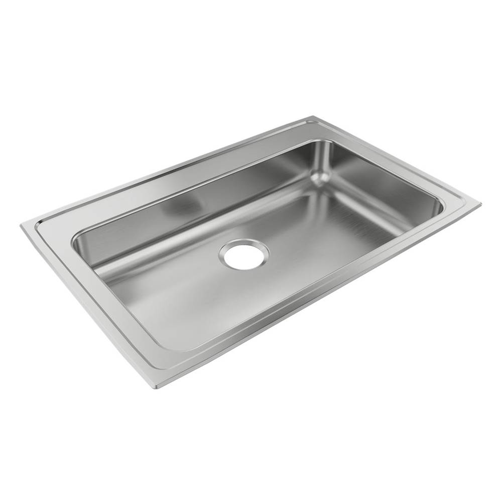 Just Manufacturing Stainless Steel 33'' x 22'' x 6-1/2'' 1-Hole Single Bowl Drop-in ADA Sink