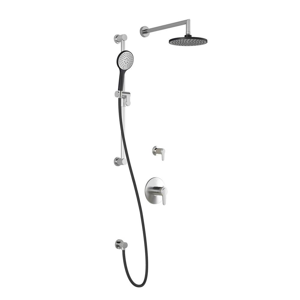 Kalia KONTOUR™ TD2 (Valves Not Included) : Thermostatic Shower System with Wallarm Black/Chrome
