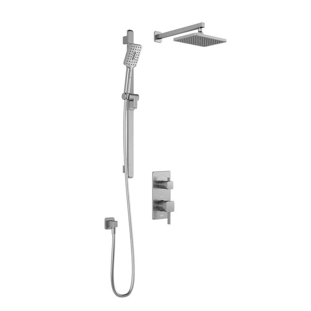 Kalia SquareOne™ TG2 (Valve Not Included)  Water Efficient AQUATONIK™ T/P with Diverter Shower System with Wallarm Pure Nickel PVD