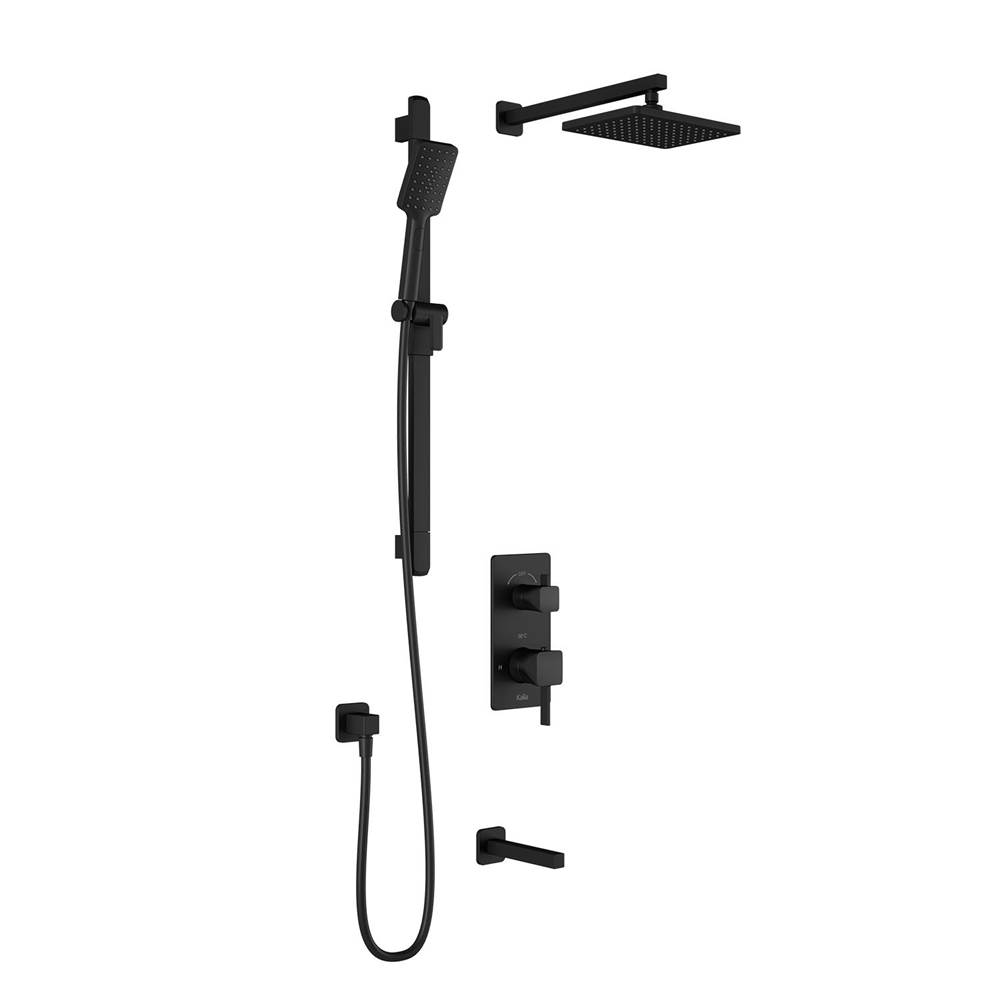 Kalia SquareOne™ TD3 (Valve Not Included)  AQUATONIK™ T/P with Diverter Shower System with Wallarm Matte Black