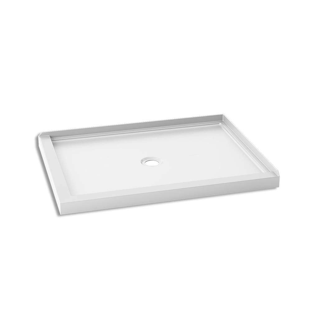 Kalia KONCEPT™ 48x36 Rectangular Acrylic Shower Base 48x36 with Central Drain and Right Integrated Tiling Flange on 2 Sides