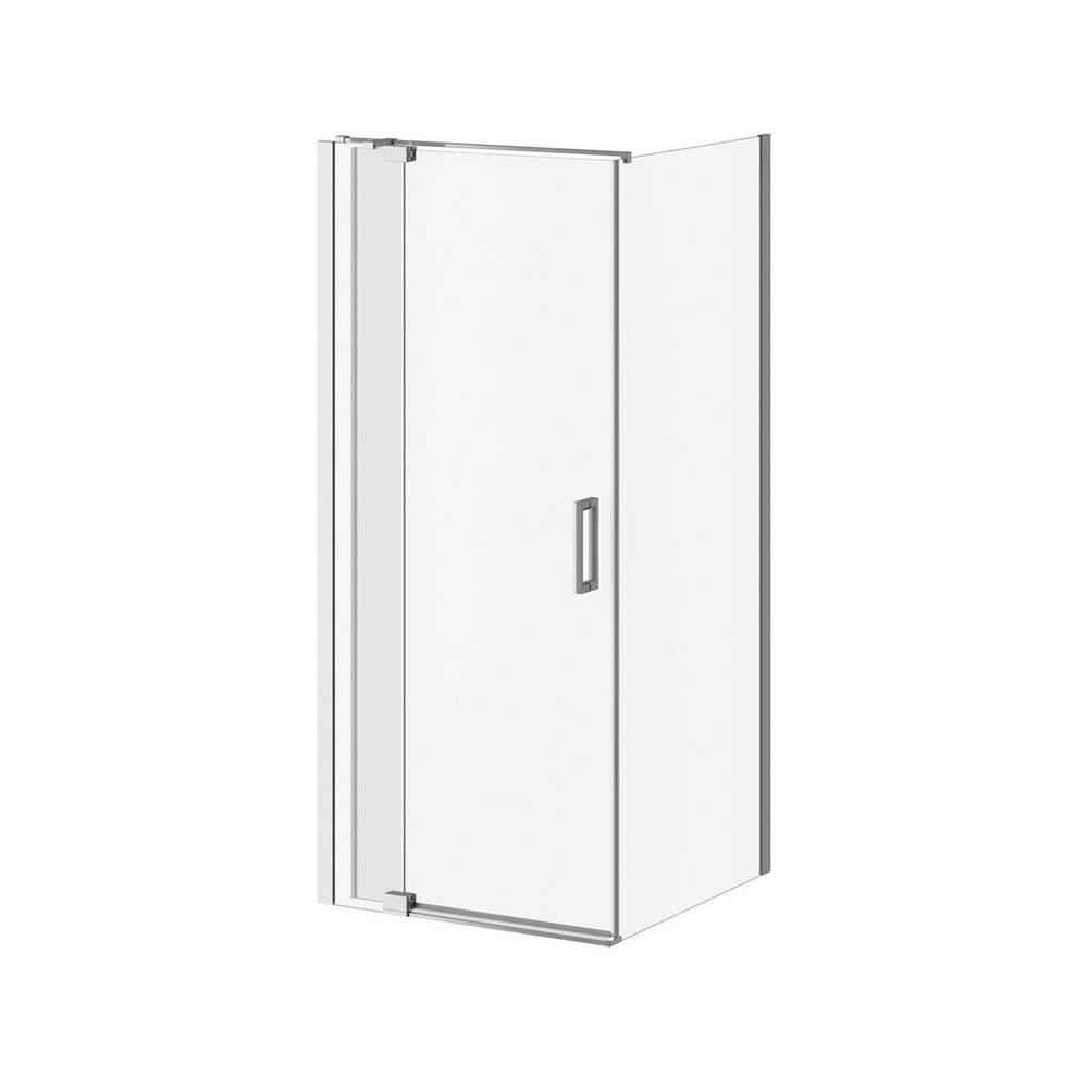 Kalia DISTINK™ 36''x77'' 2-Panel Pivot Shower Door for 36'' Corner Inst. (Reversible) Chrome Clear Duraclean Glass