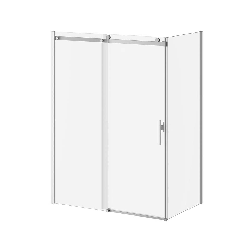 Kalia KONCEPT EVO 60''x77'' Sliding Shower Door Duraclean Glass and return panel for 36'' corner installation (Reversible) Chrome