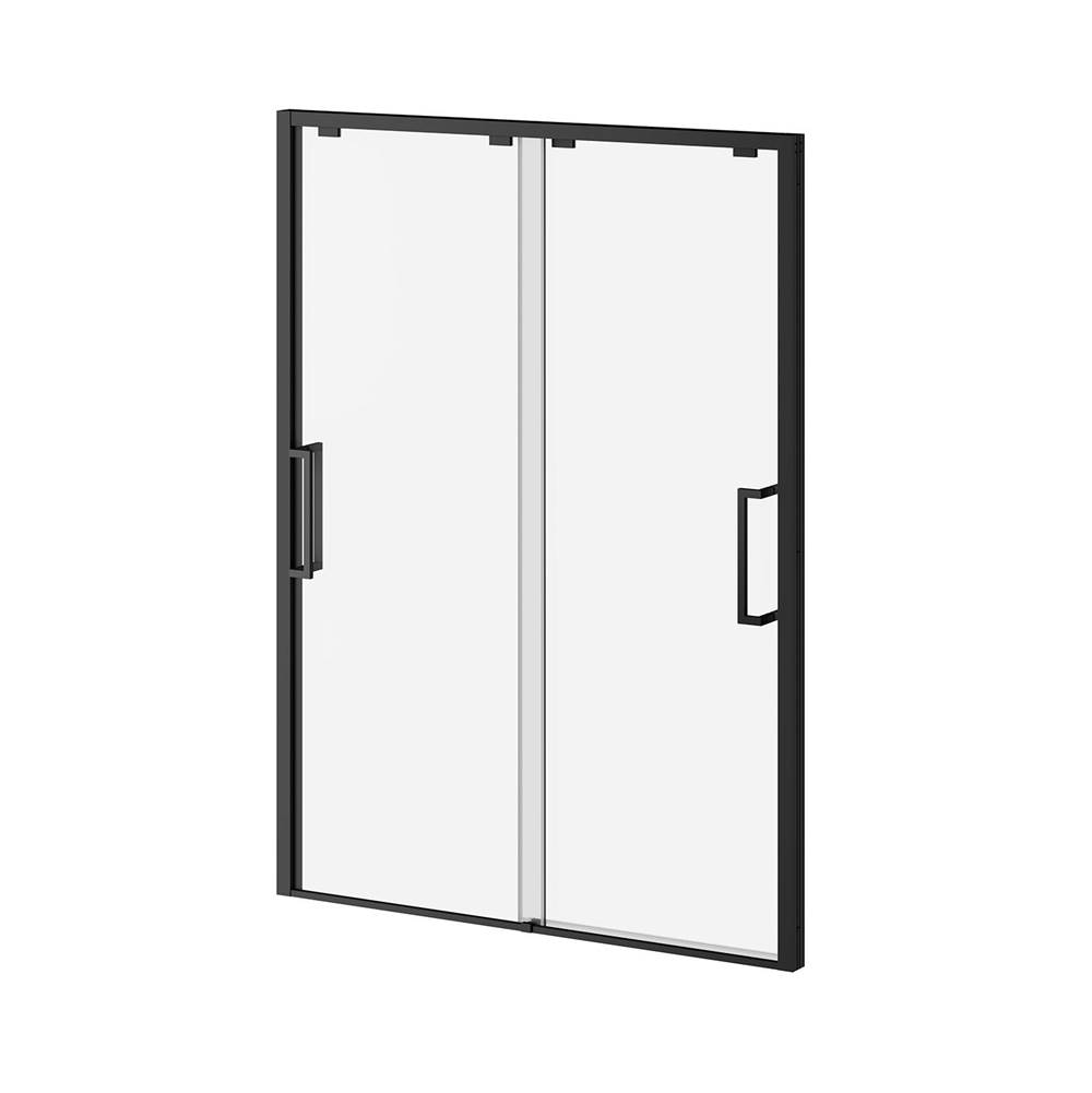 Kalia IKONIK™ Bypass 60''x79'' Sliding Shower Door Duraclean Glass - One Mobile Panel with Jambs for Alcove Installation (Reversible) Matte Black