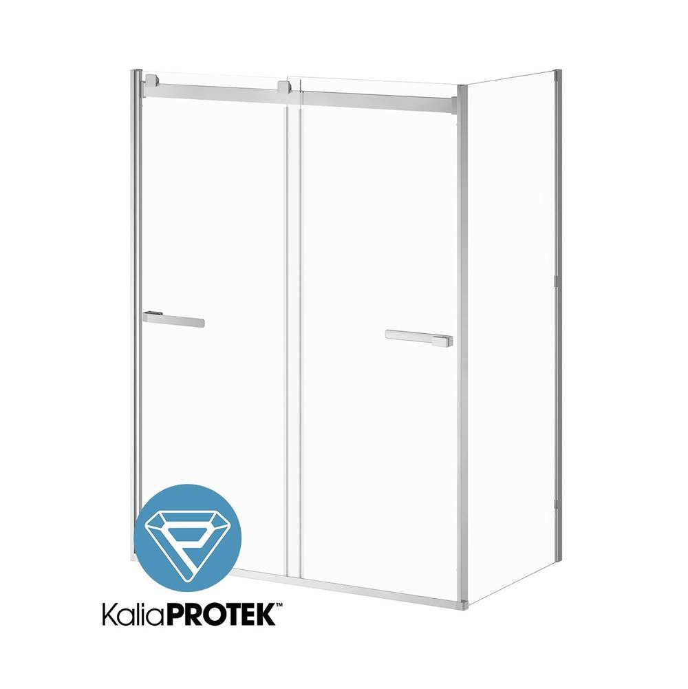 Kalia AKCESS 2.0™ with KaliaProtek™ Sliding Shower Door for Corner Installation 60''x79'' Reversible Chrome Clear with Film Glass with Return Panel 36''x79'' Reversible Chrome Clear with Film Glass