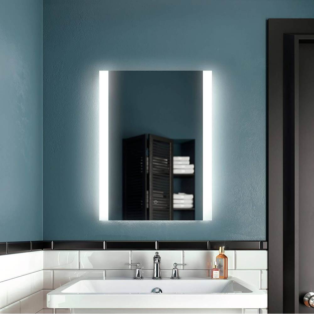 Kalia ACCENT Rect. LED Lighting Mirror 24 x 32 With Vertical Frosted Acrylic Strips and 2-Tones Touch Switch