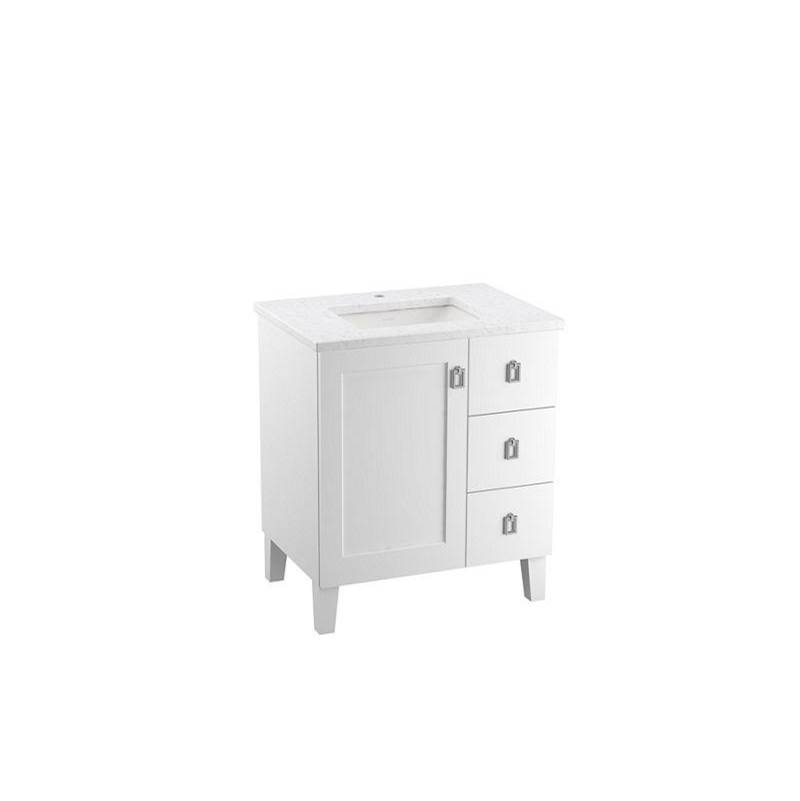 Kohler Poplin® 30'' bathroom vanity cabinet with sink and quartz top
