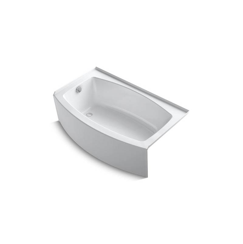 Kohler Expanse® 60'' x 30'' curved alcove bath with integral flange and left-hand drain