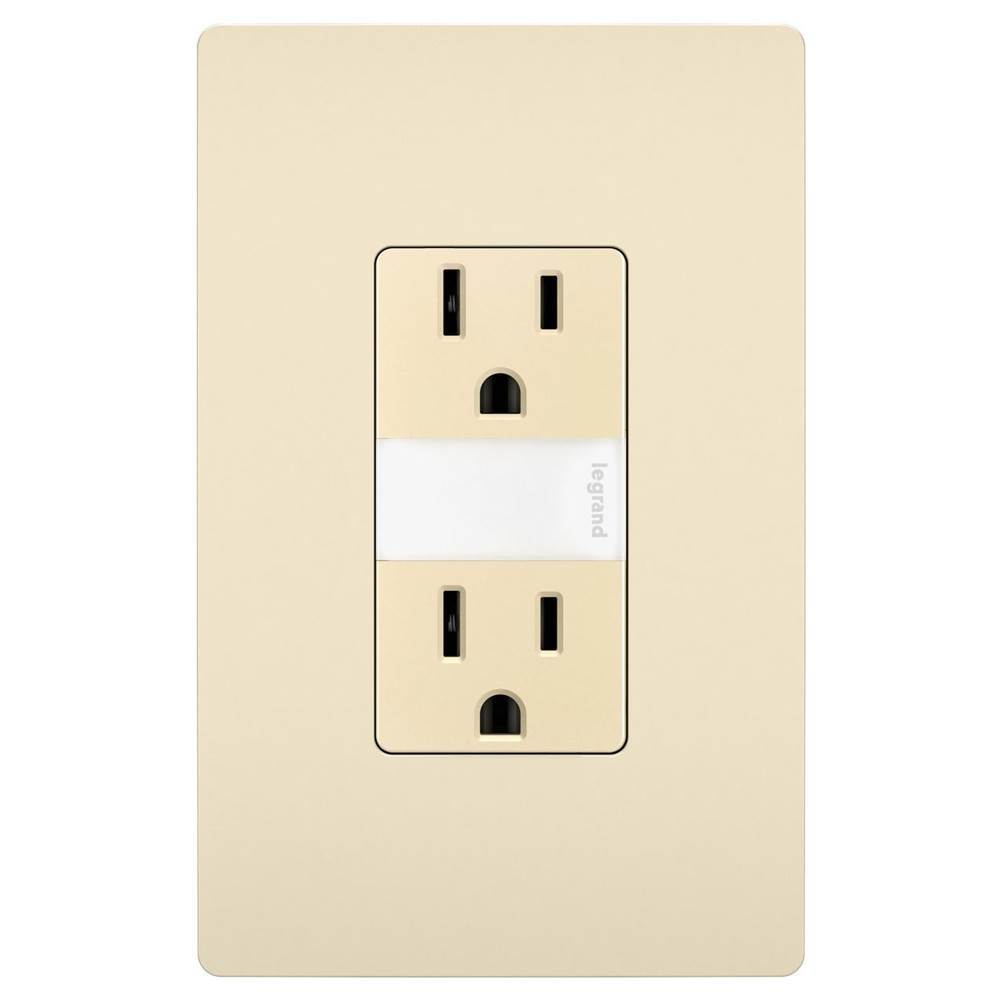 Legrand radiant 15A Tamper-Resistant Outlet with Night Light, Light Almond