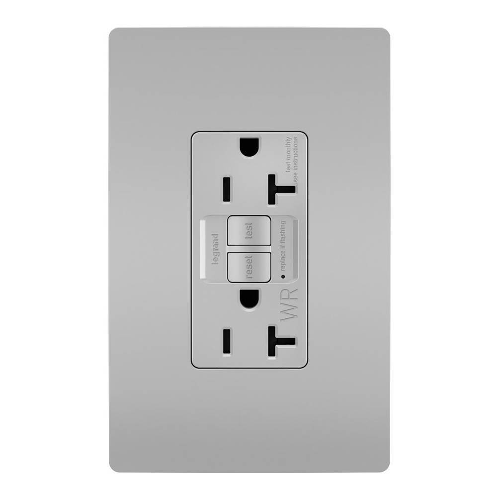 Legrand radiant Spec-Grade 20A Weather-Resistant Self-Test GFCI Receptacle, Gray